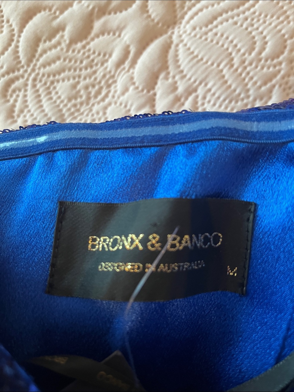 NWT Bronx & Banco Maraya Indigo Sequin Midi Corset Dress - Picture 12 of 16